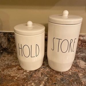 Rae Dunn Hold and Store canisters